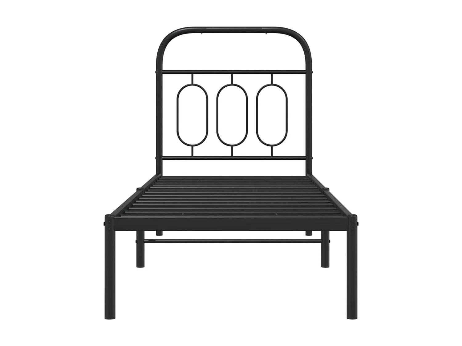 Estrutura de cama com cabeceira 75x190 cm metal preto