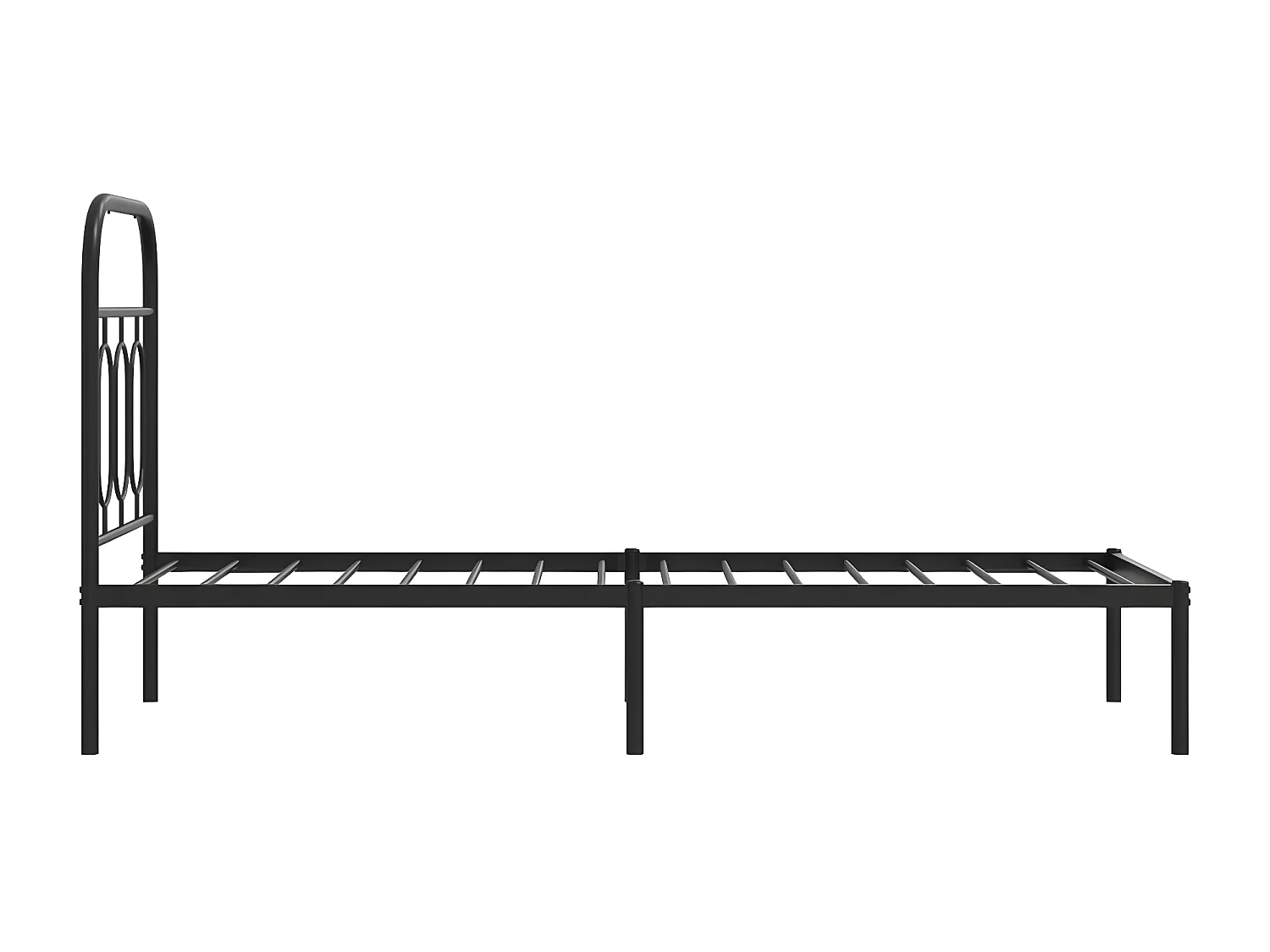 Estrutura de cama com cabeceira 75x190 cm metal preto