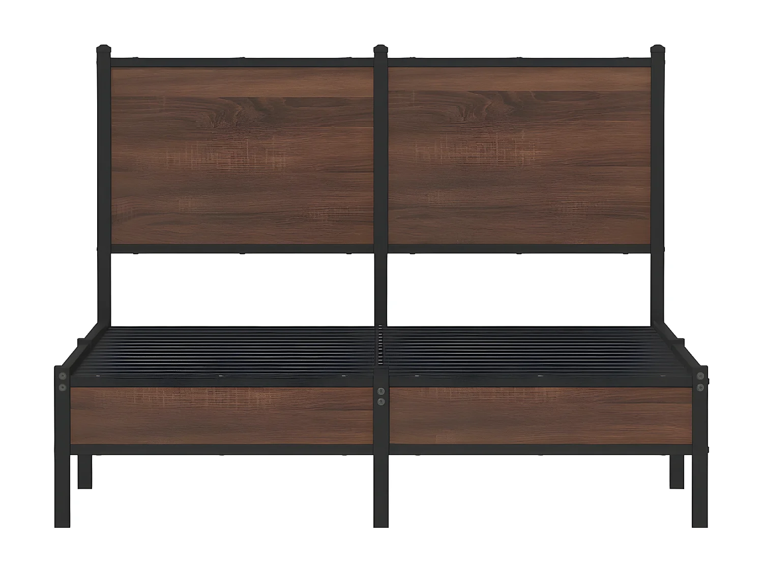 Estrutura cama com cabeceira 120x200cm metal carvalho castanho