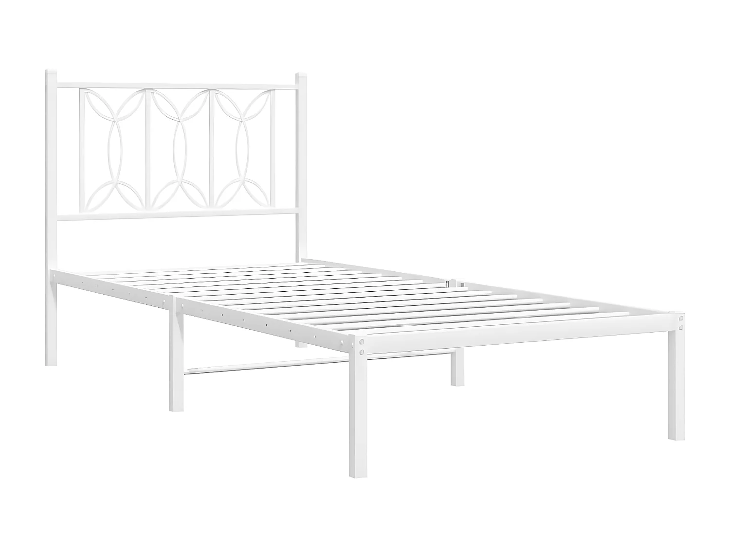 Estrutura de cama com cabeceira 90x190 cm metal branco
