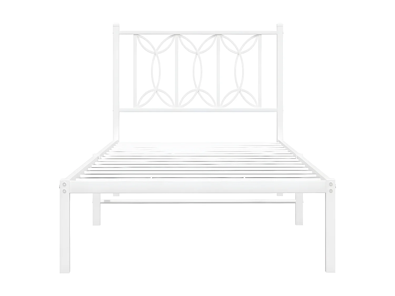 Estrutura de cama com cabeceira 90x190 cm metal branco