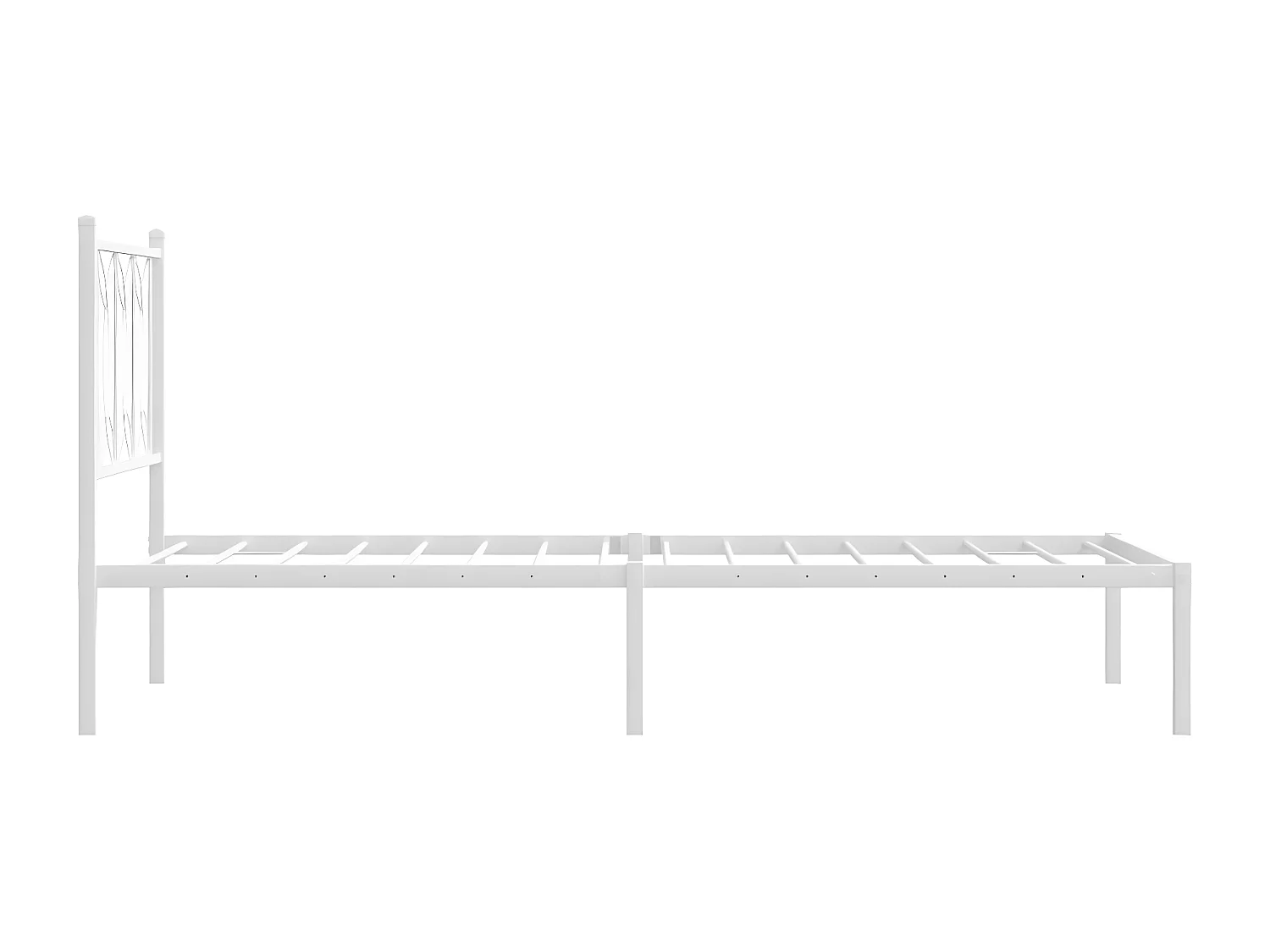 Estrutura de cama com cabeceira 90x190 cm metal branco