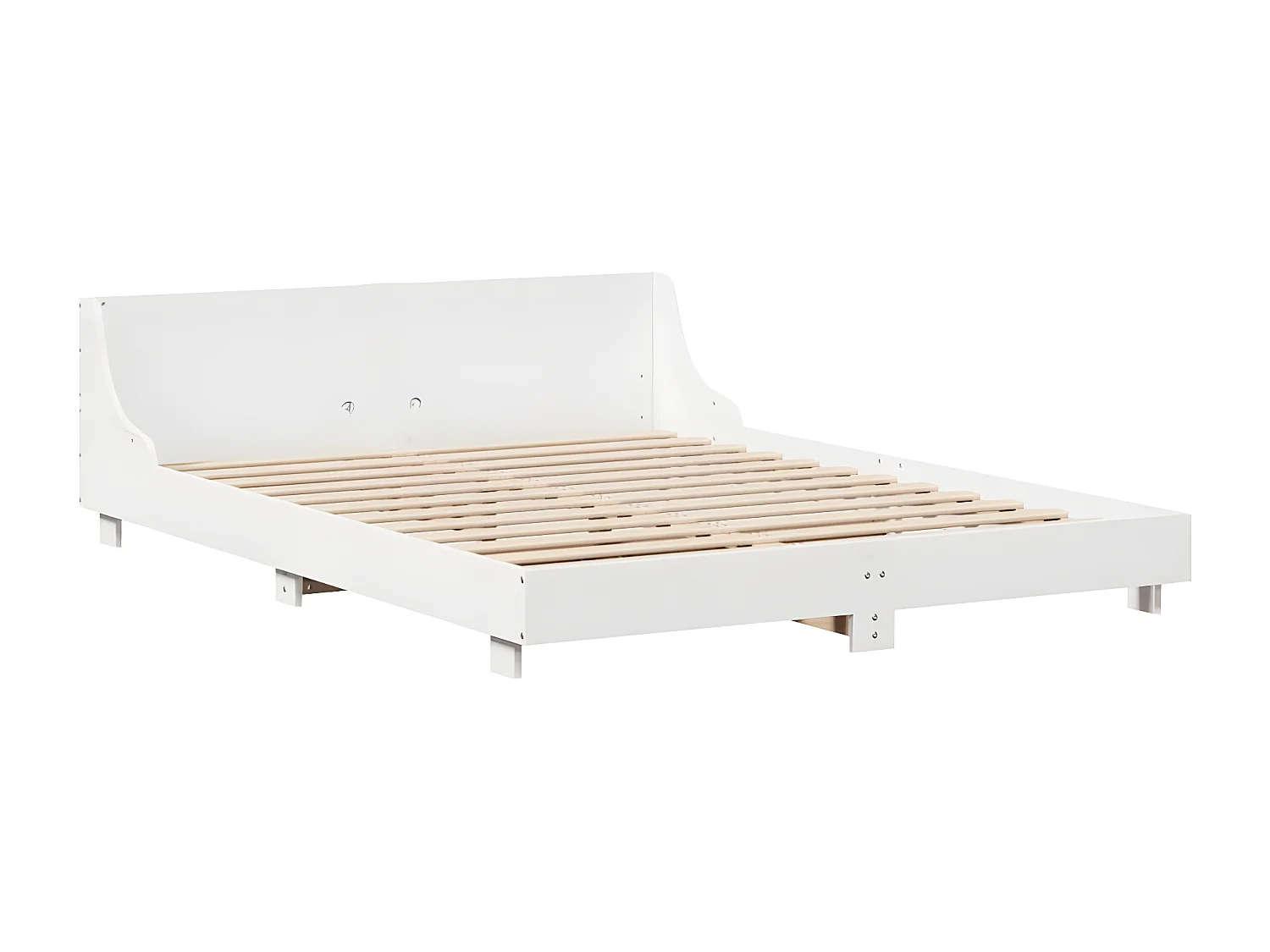 Cama sem colchão 140x190 cm madeira de pinho maciça branco