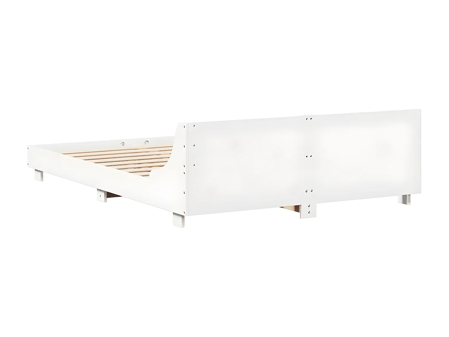 Cama sem colchão 140x190 cm madeira de pinho maciça branco