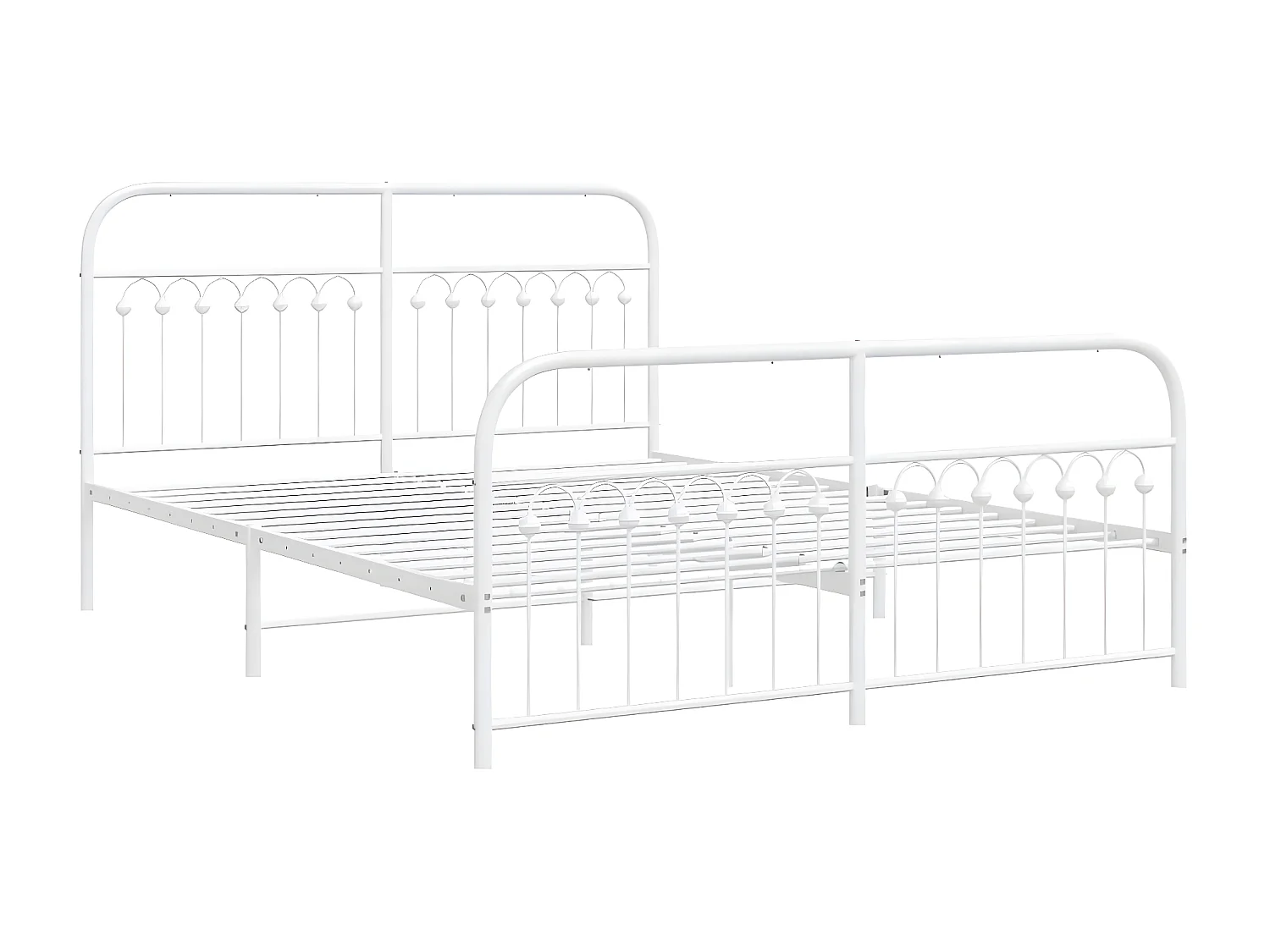 Estructura cama metal con cabecero y estribo blanco 160x200 cm