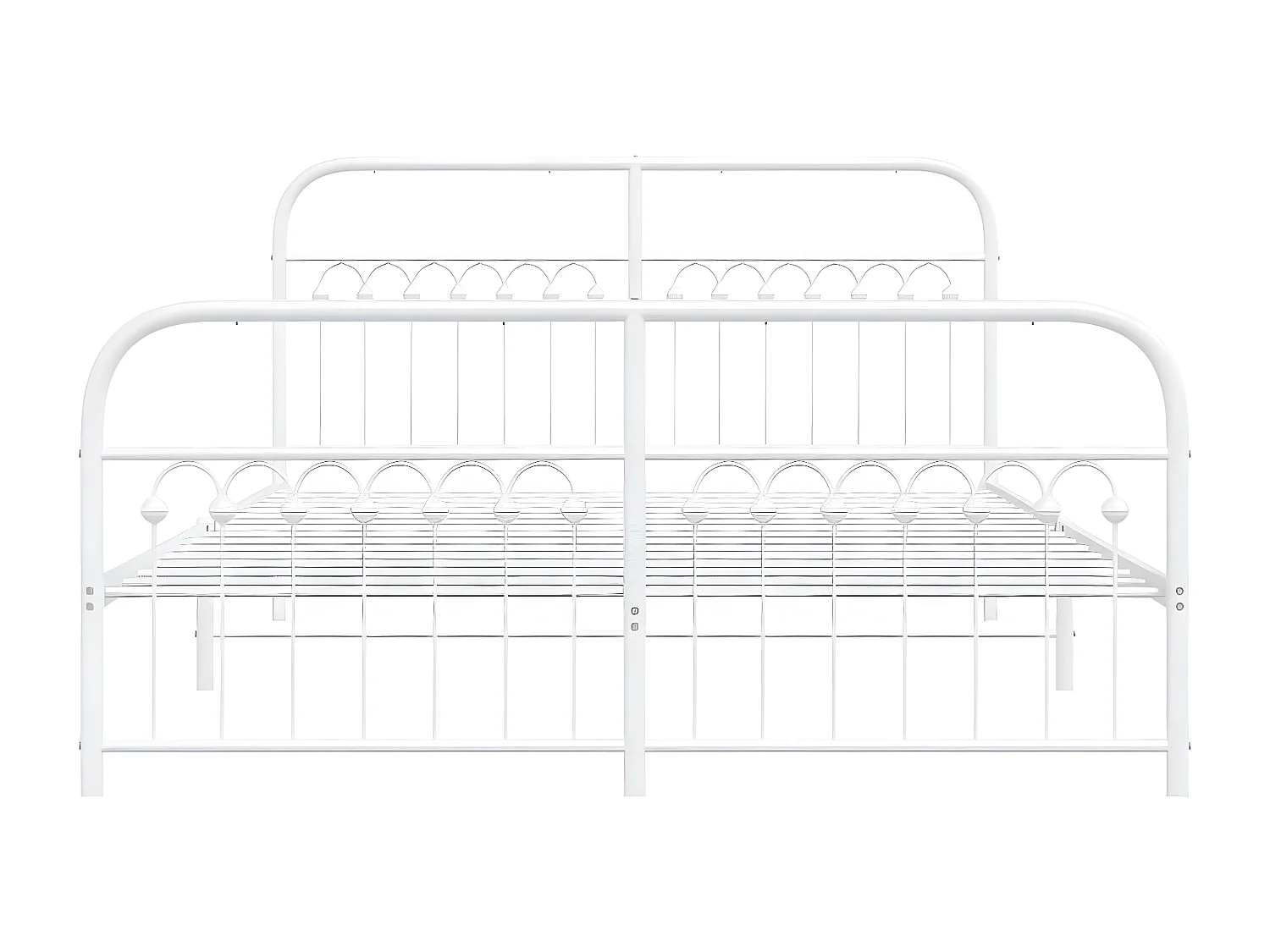 Estructura cama metal con cabecero y estribo blanco 160x200 cm