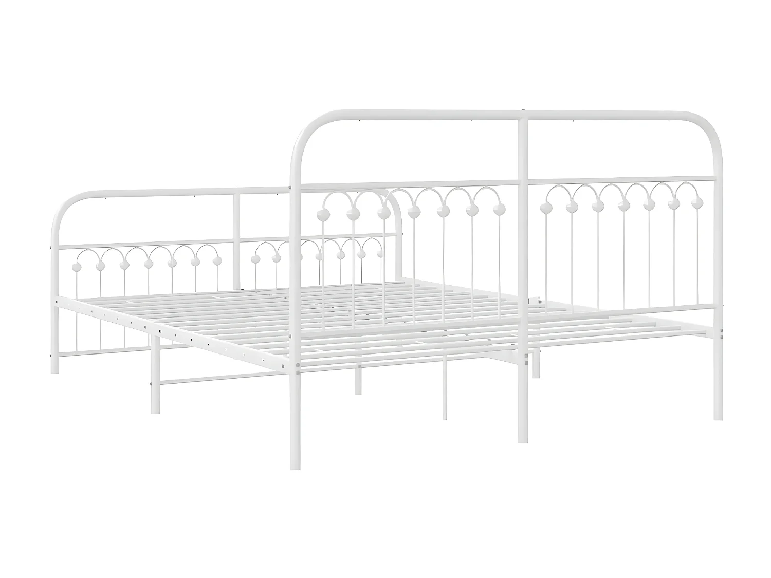 Estructura cama metal con cabecero y estribo blanco 160x200 cm