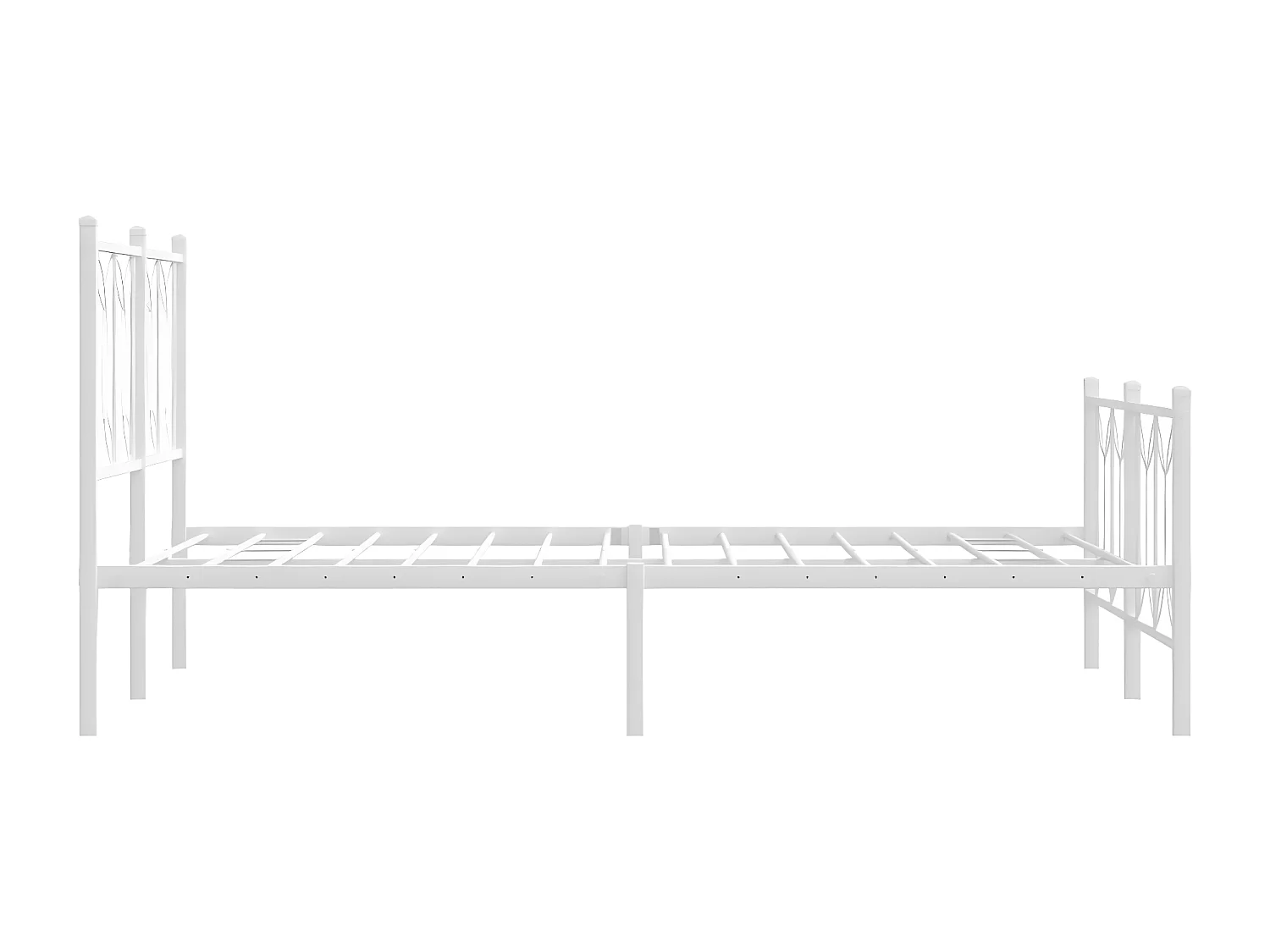 Cadre de lit métal avec tête de lit/pied de lit blanc 120x190cm
