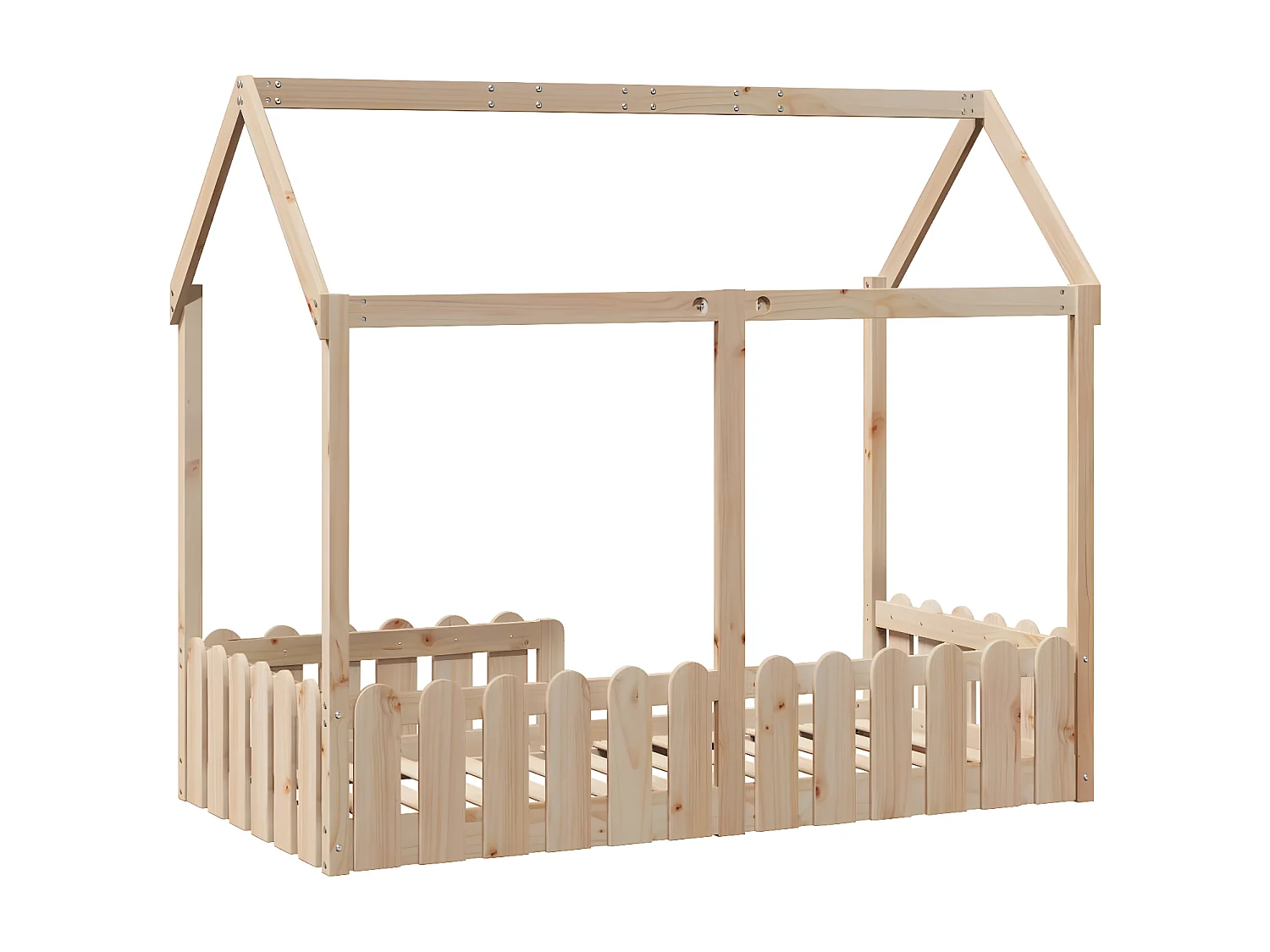 Cama con forma de casa para niños madera maciza pino 80x160 cm