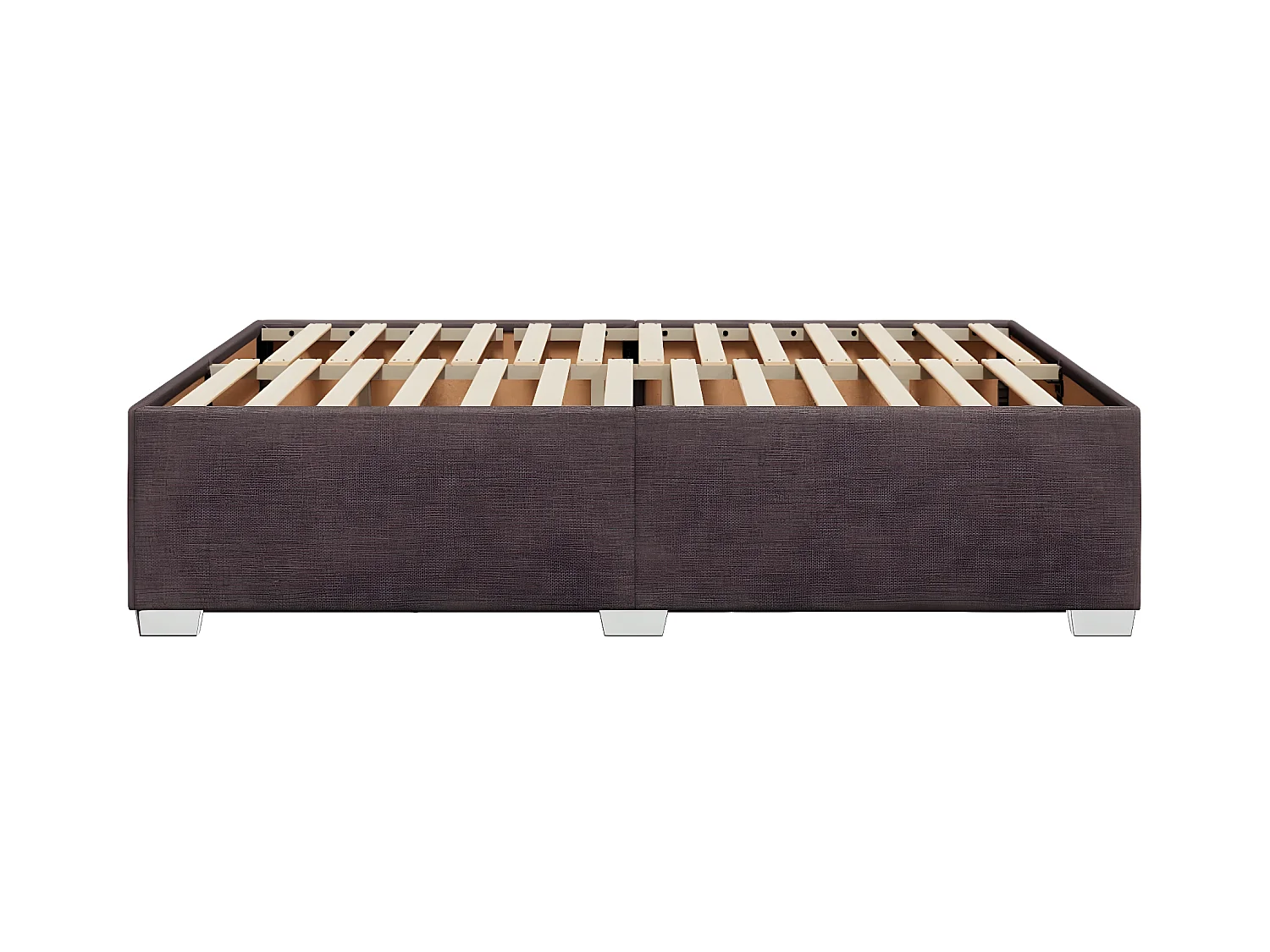 Cadre de lit Marron foncé 140x190 cm Tissu