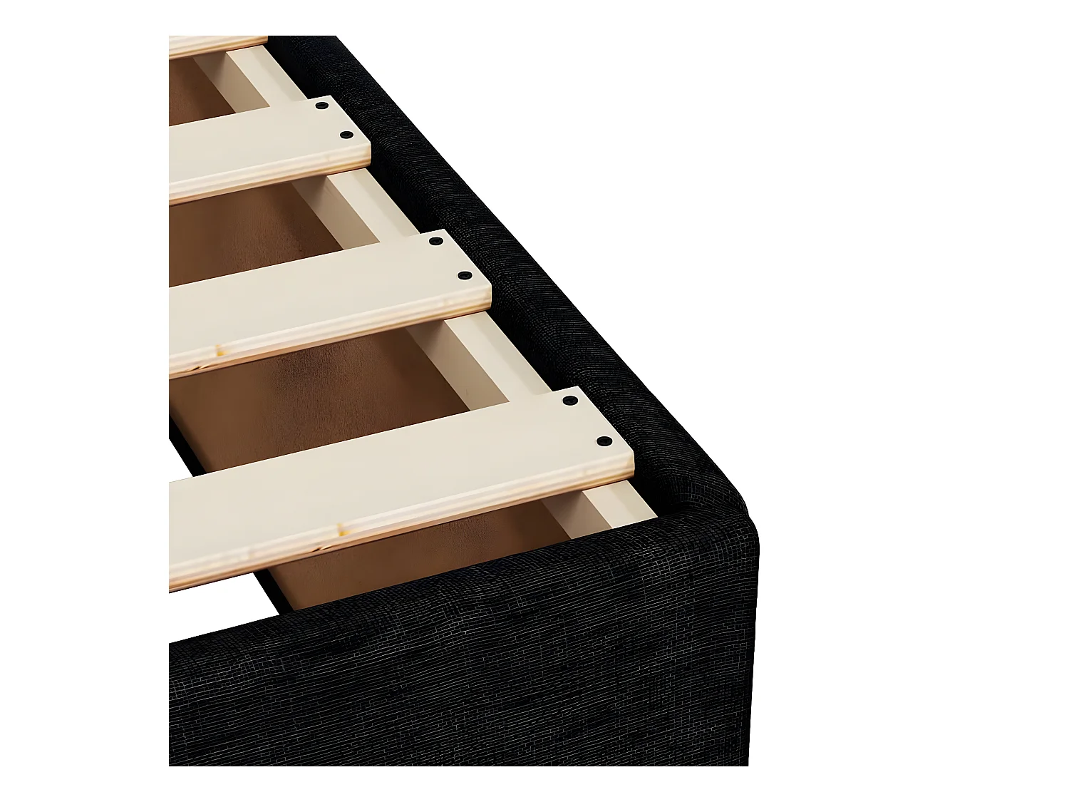 Cadre de lit Noir 120x200 cm Tissu