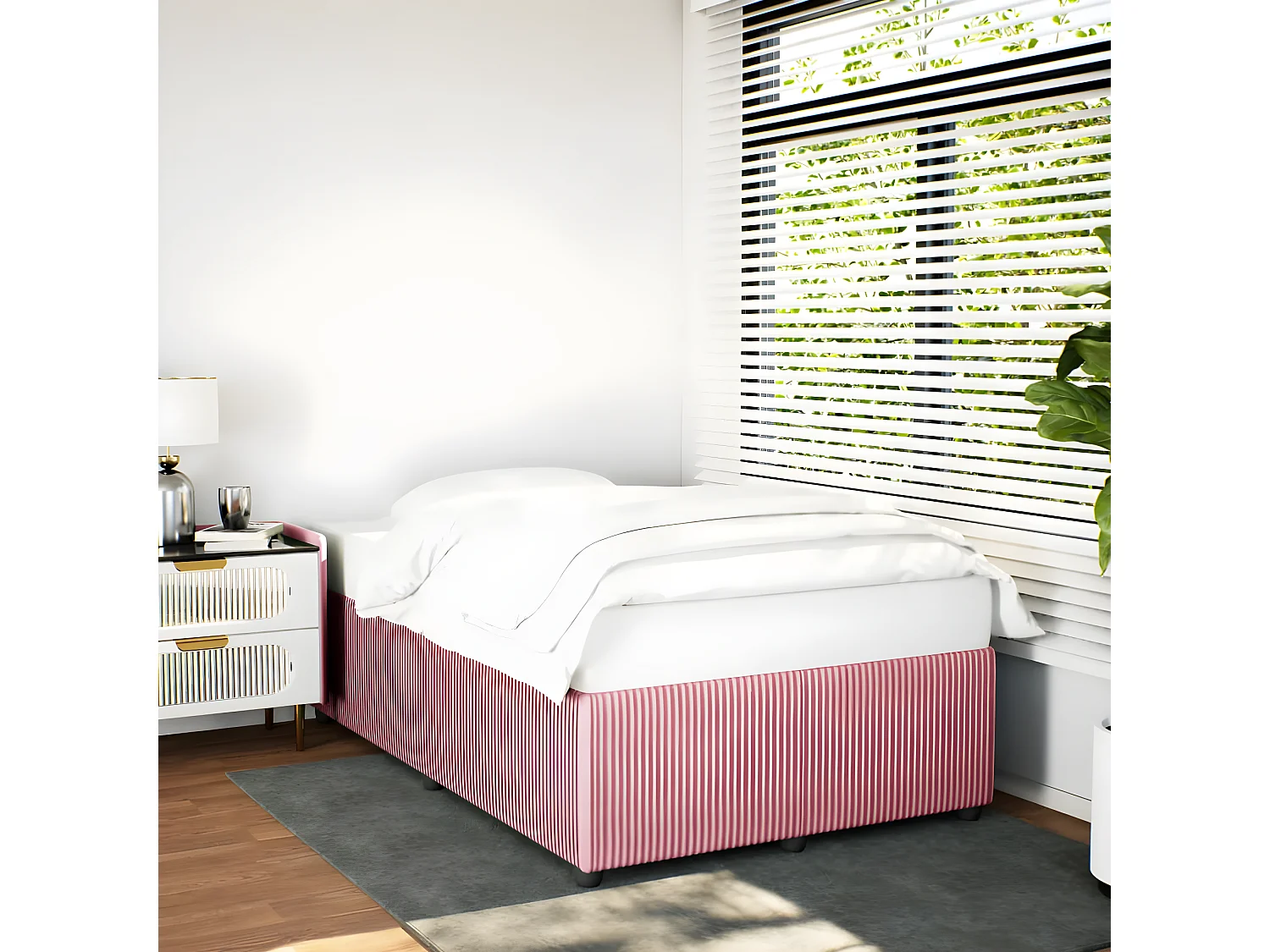 Cadre de lit rose 120x190 cm velours