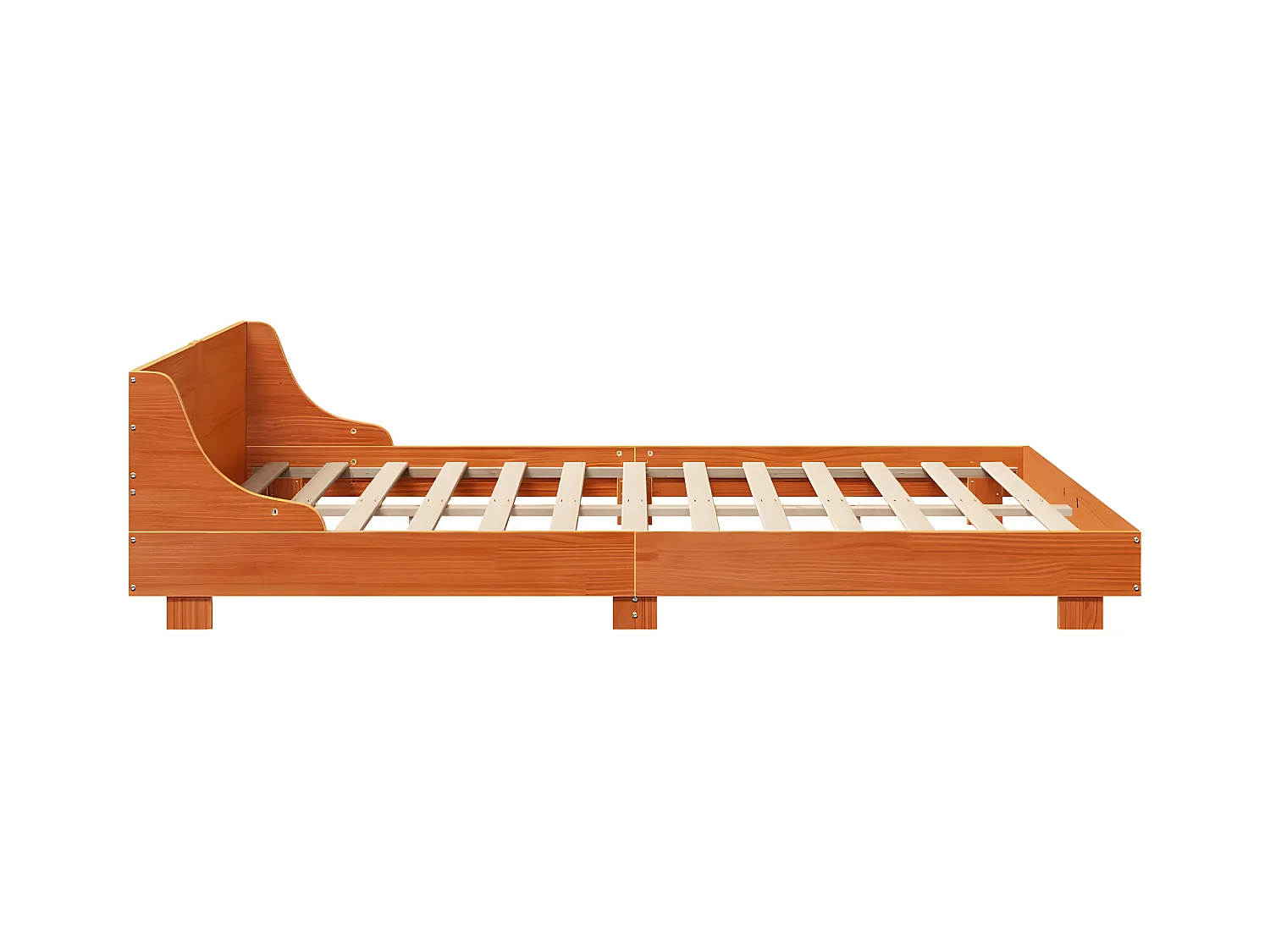 Cadre de lit sans matelas cire marron 150x200cm bois pin massif