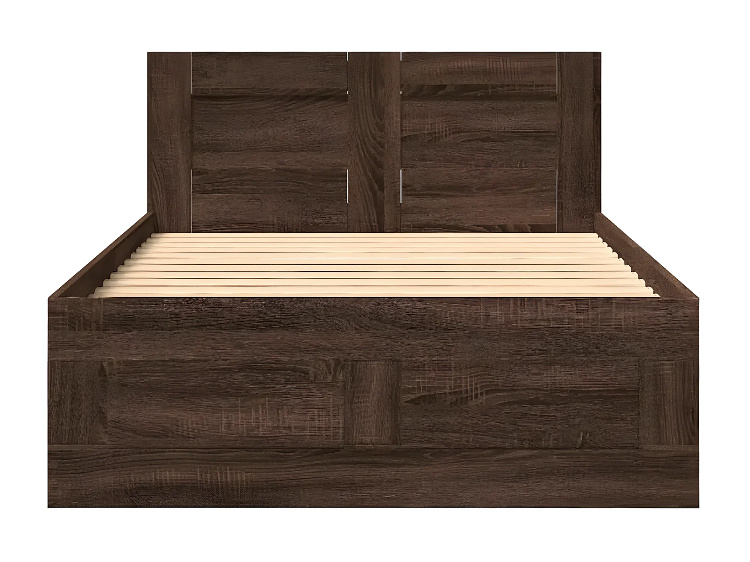 Cadre de lit avec tête de lit chêne marron 75x190 cm