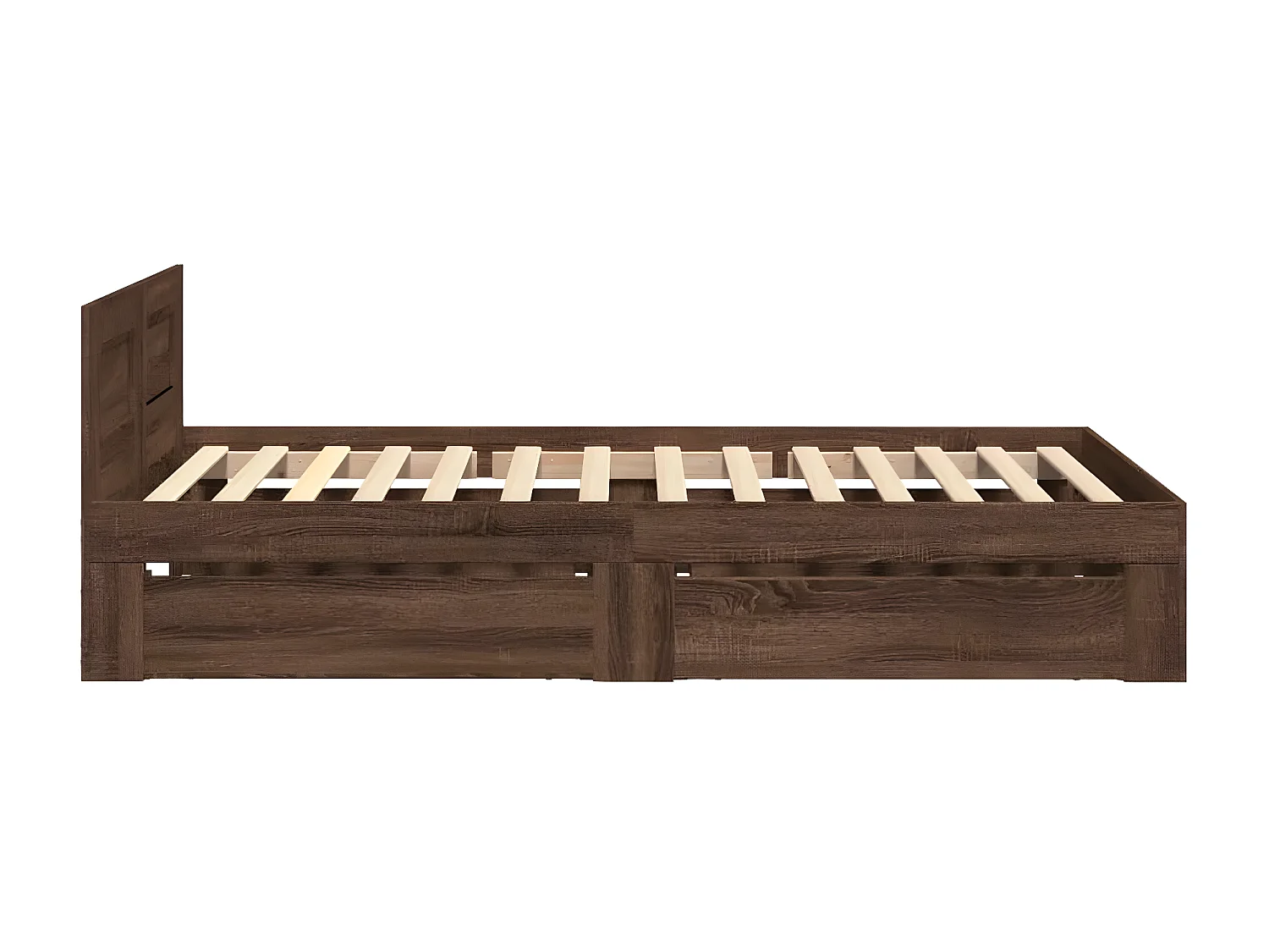 Cama con cabecero madera de ingeniería marrón roble 75x190 cm