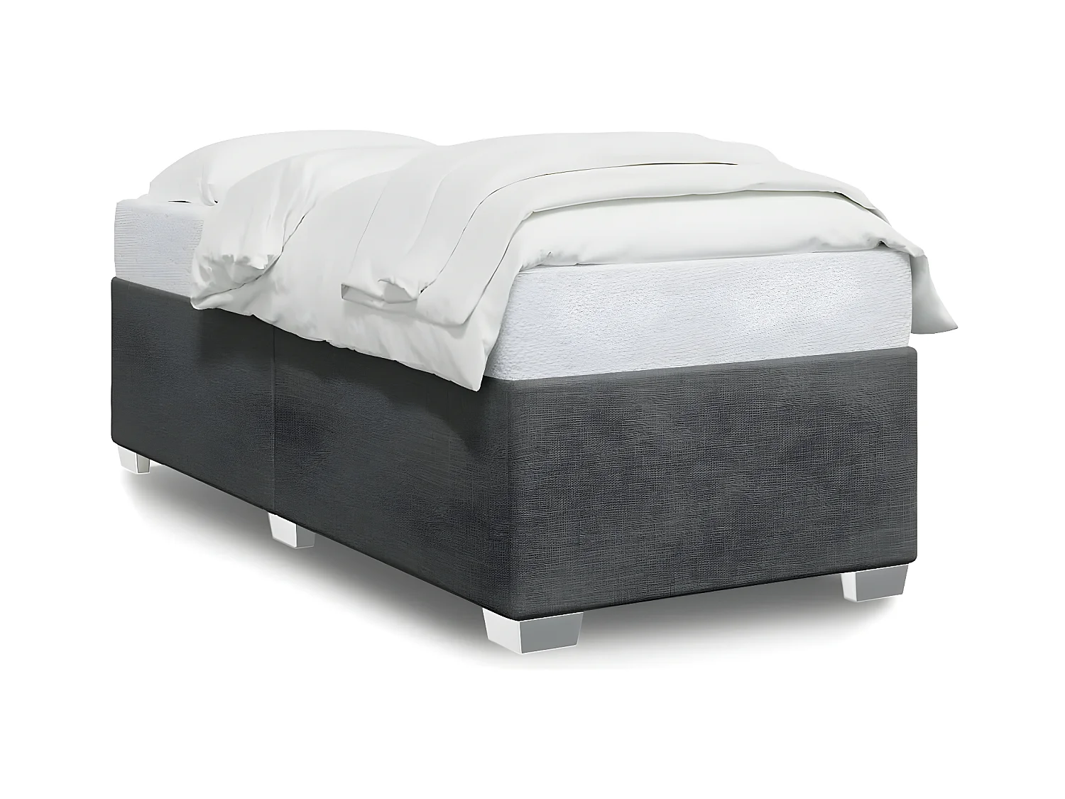 Cadre de lit Gris foncé 90x190 cm Tissu