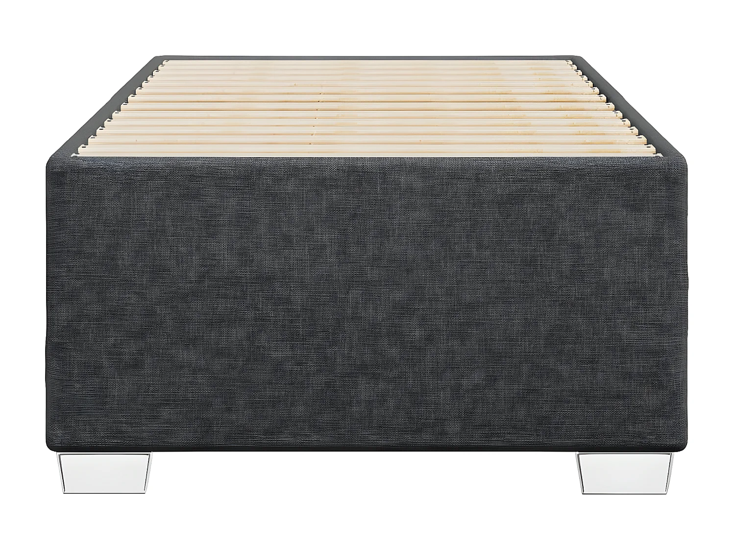 Estructura de cama de tela gris oscuro 90x190 cm