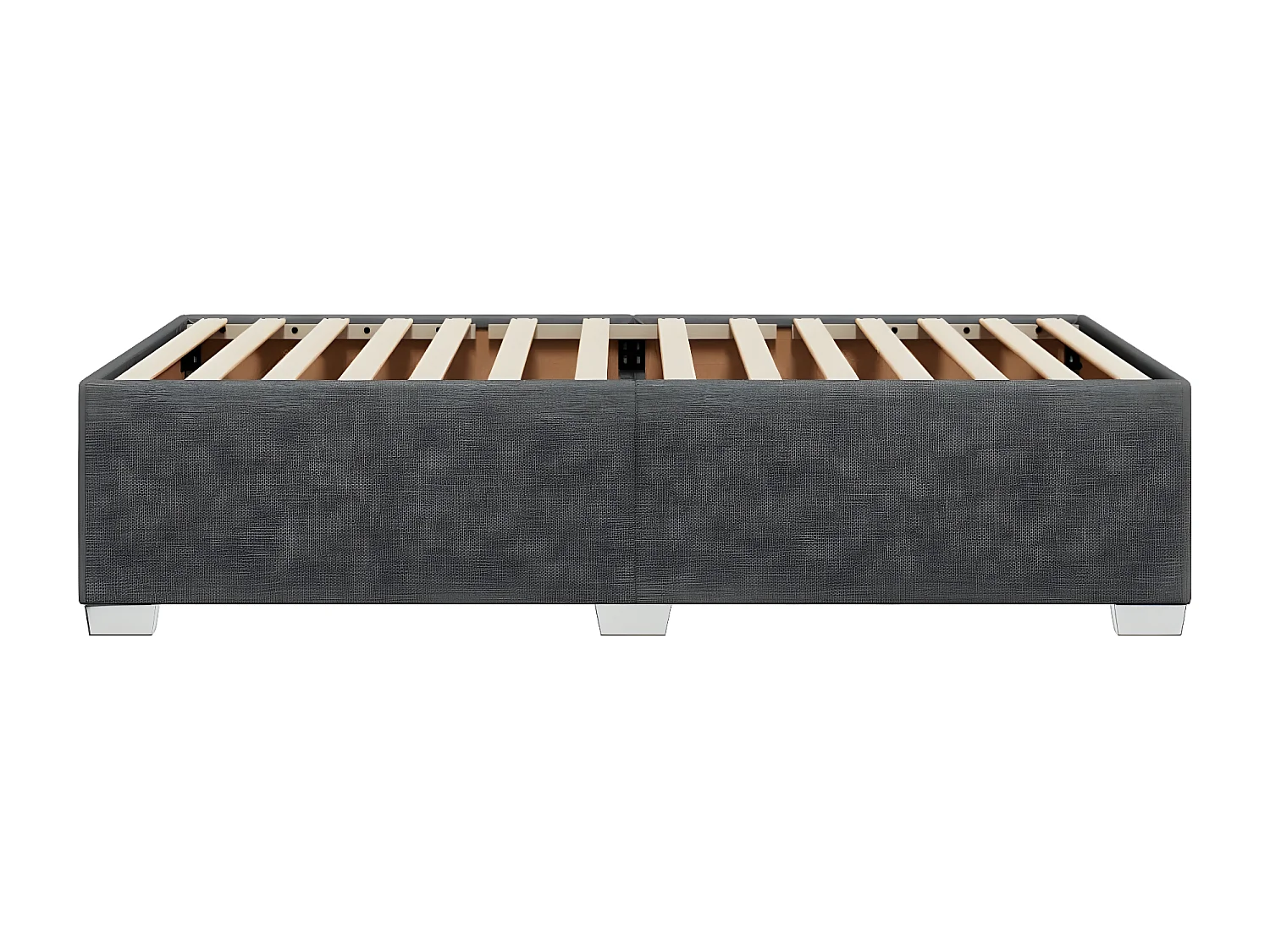 Estructura de cama de tela gris oscuro 90x190 cm