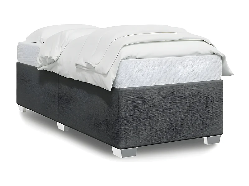 Cadre de lit Gris foncé 90x190 cm Tissu