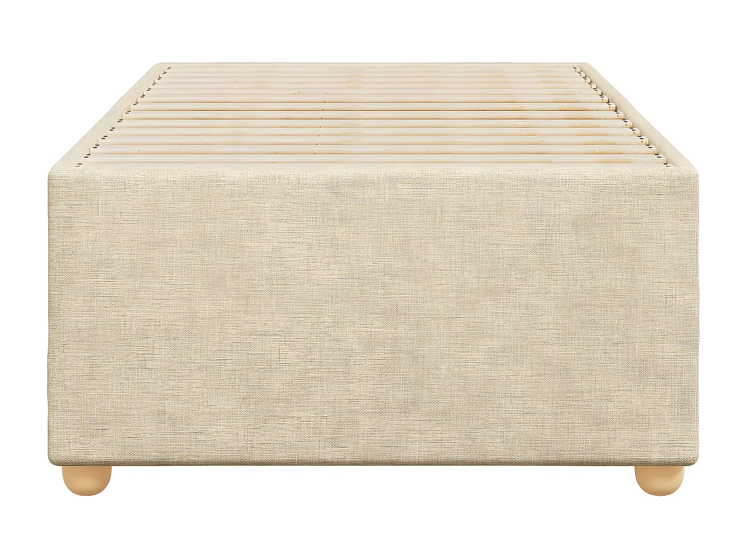 Estructura de cama de tela color crema 90x200 cm