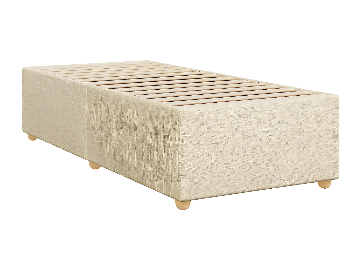 Estrutura de cama 90x200 cm tecido cor creme