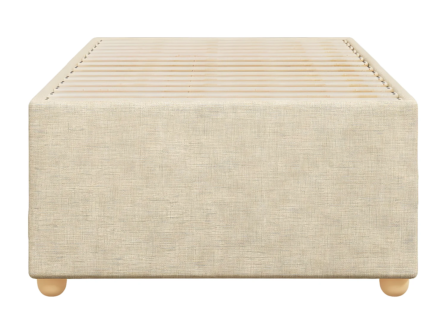 Estrutura de cama 90x200 cm tecido cor creme