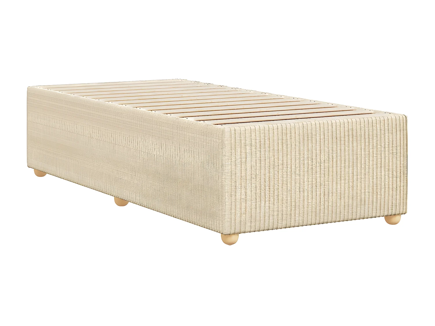 Estructura de cama de tela color crema 90x190 cm