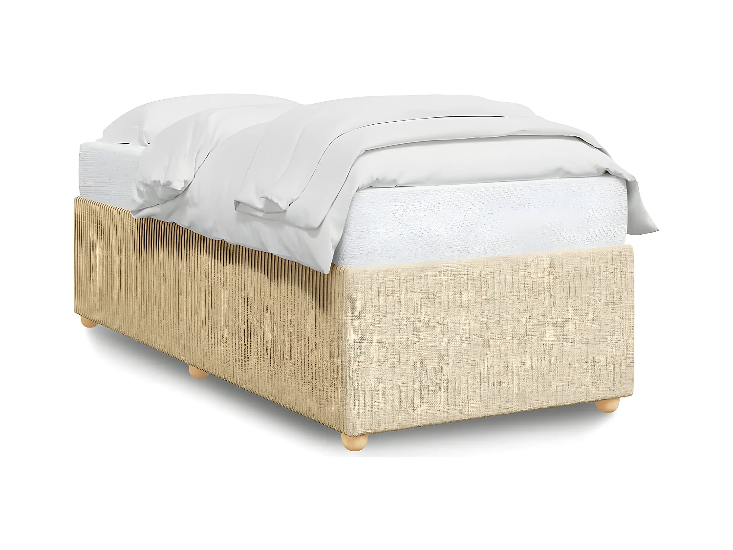 Cadre de lit Crème 90x190 cm Tissu