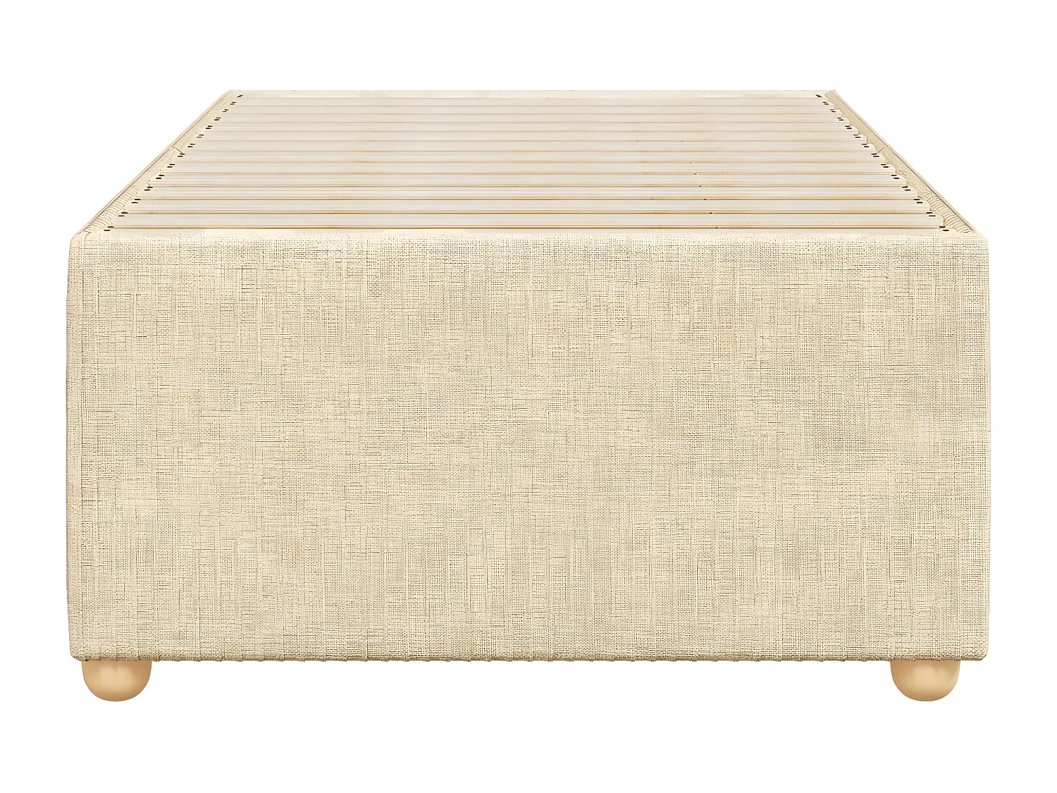 Estructura de cama de tela color crema 90x190 cm