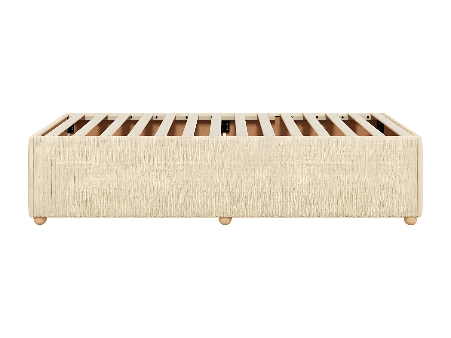 Estructura de cama de tela color crema 90x190 cm