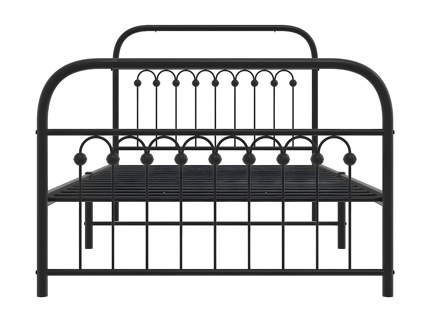 Cadre de lit métal avec tête de lit/pied de lit noir 100x190 cm