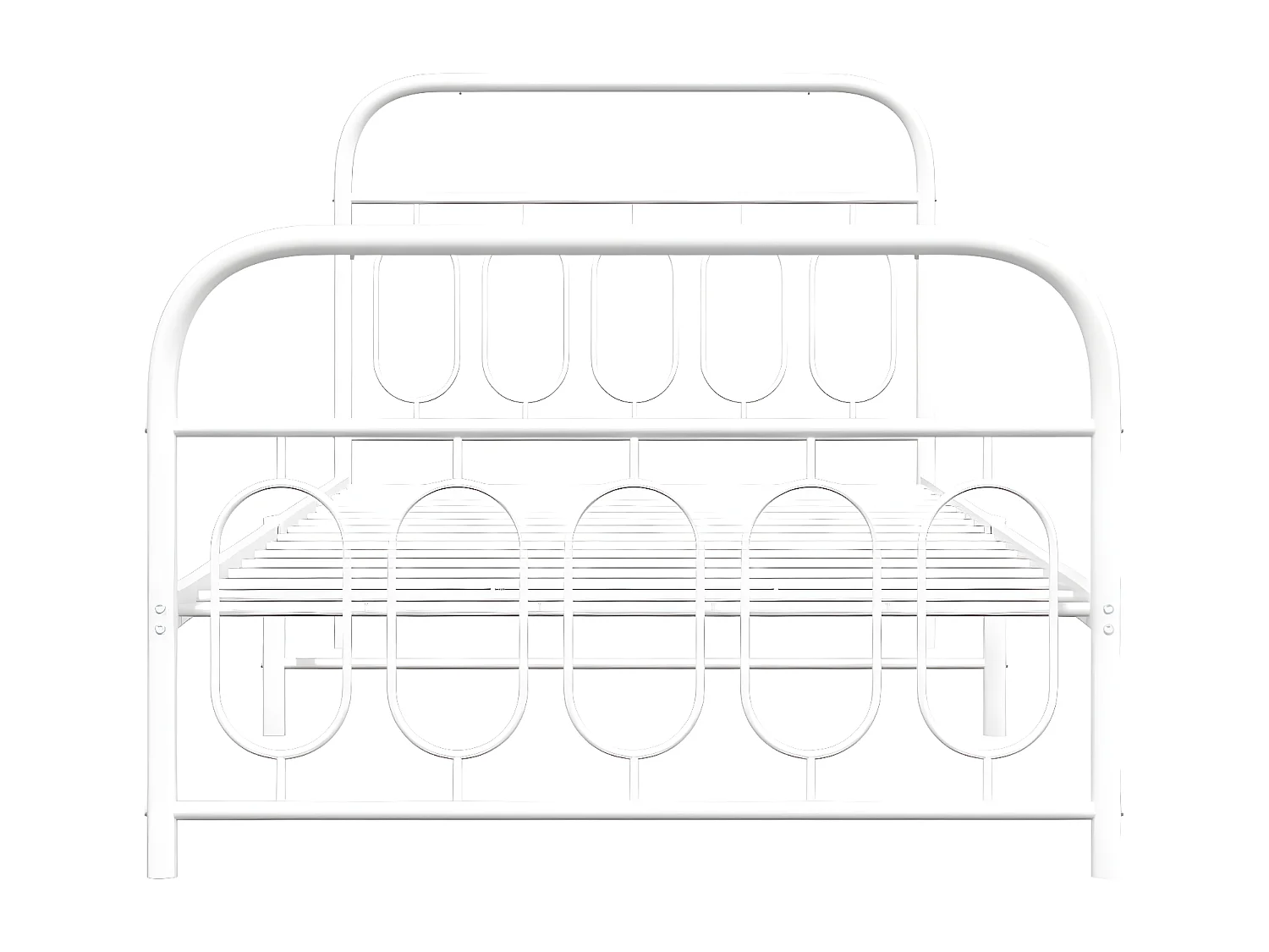 Estrutura de cama com cabeceira e pés 107x203 cm metal branco