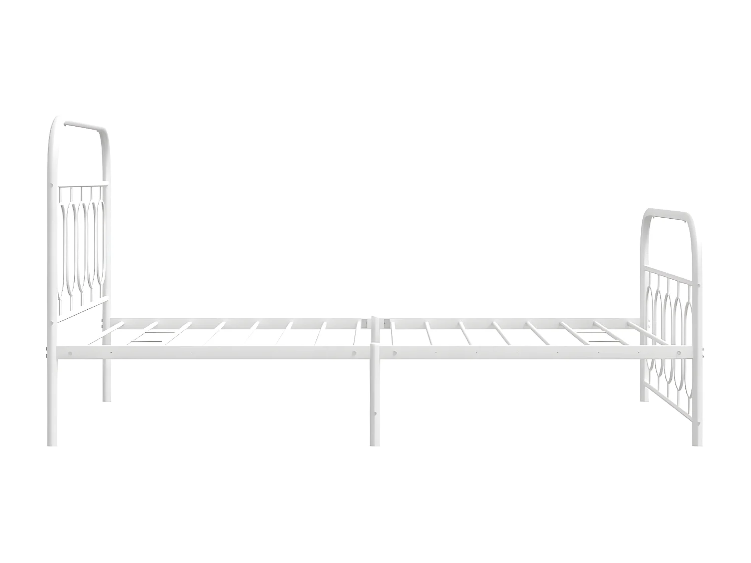 Estrutura de cama com cabeceira e pés 107x203 cm metal branco