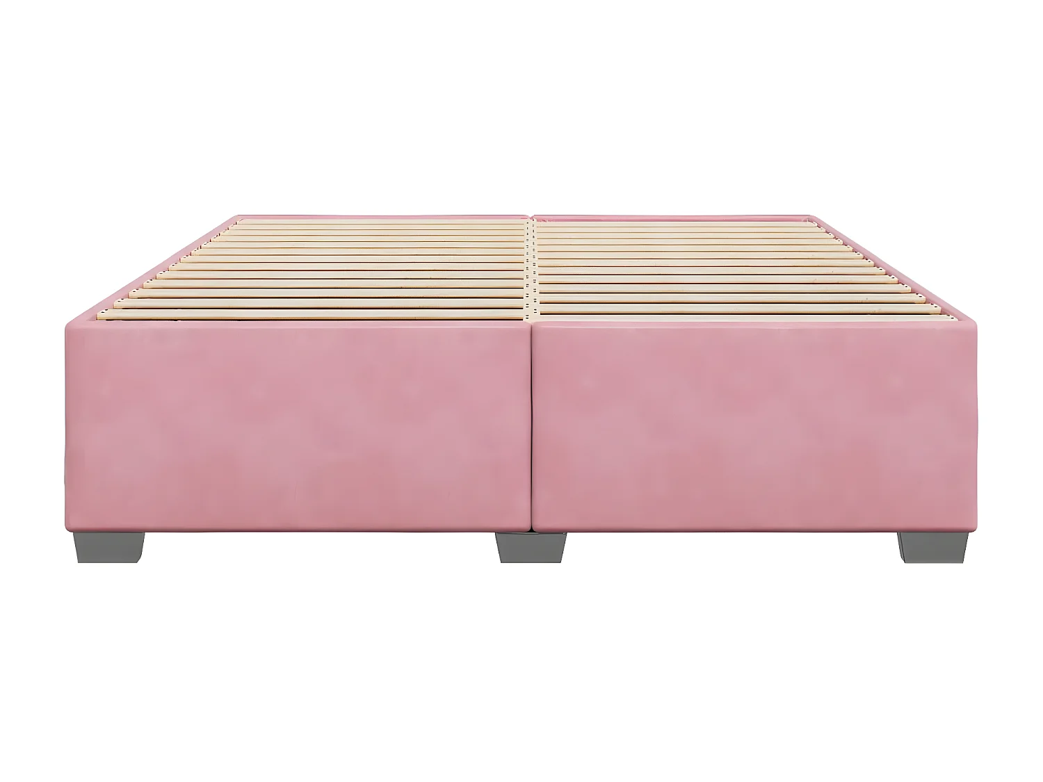 Estructura de cama de terciopelo rosa 180x200 cm