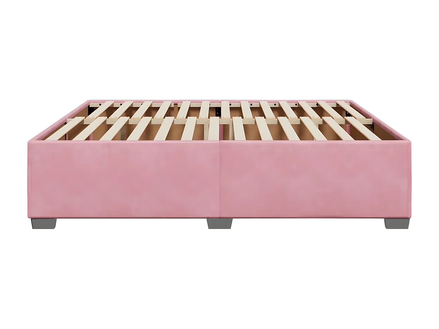 Estructura de cama de terciopelo rosa 180x200 cm