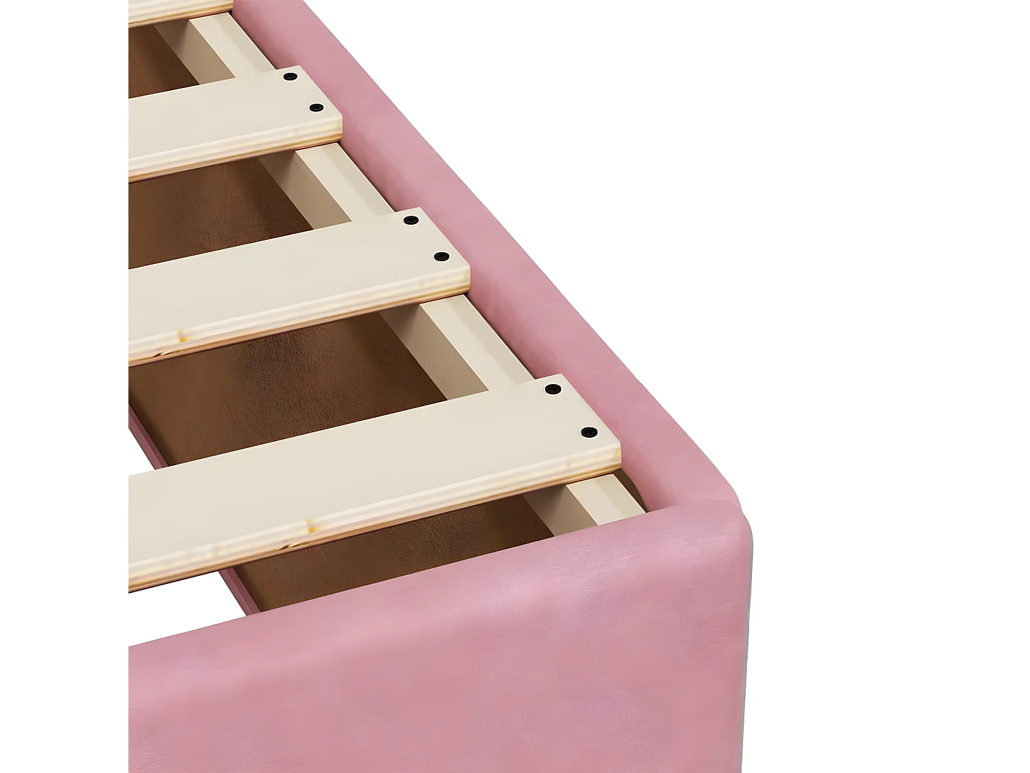 Estrutura de cama 180x200 cm veludo rosa