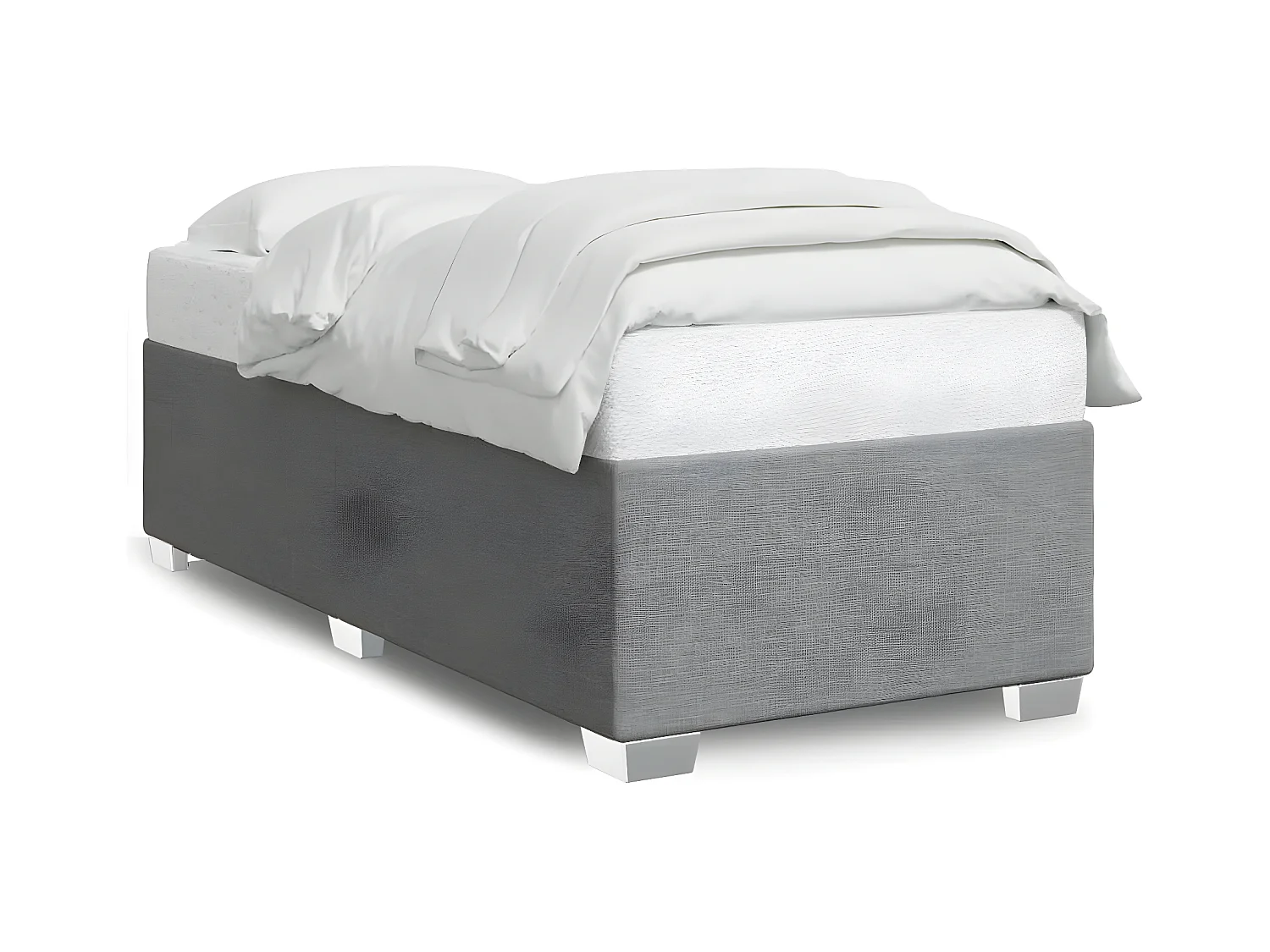 Cadre de lit Gris clair 90x190 cm Tissu