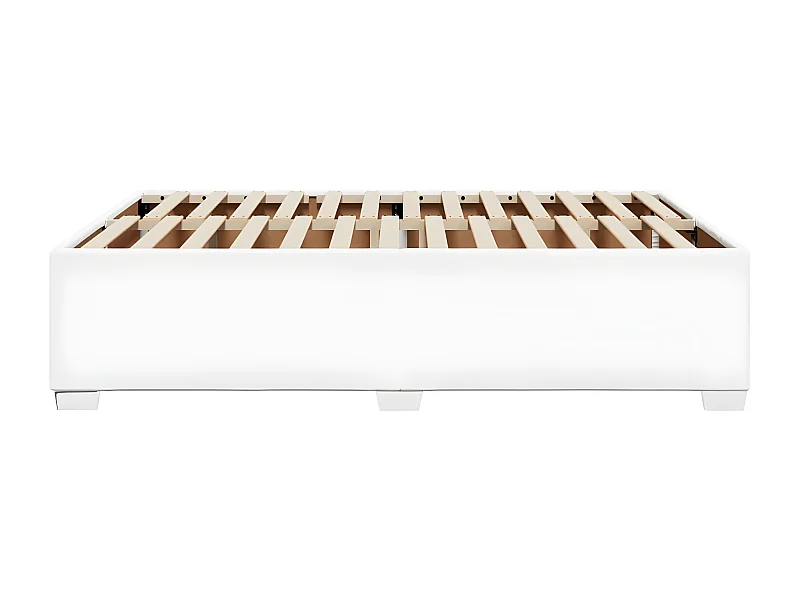Estructura de cama de cuero sintético blanco 140x190 cm