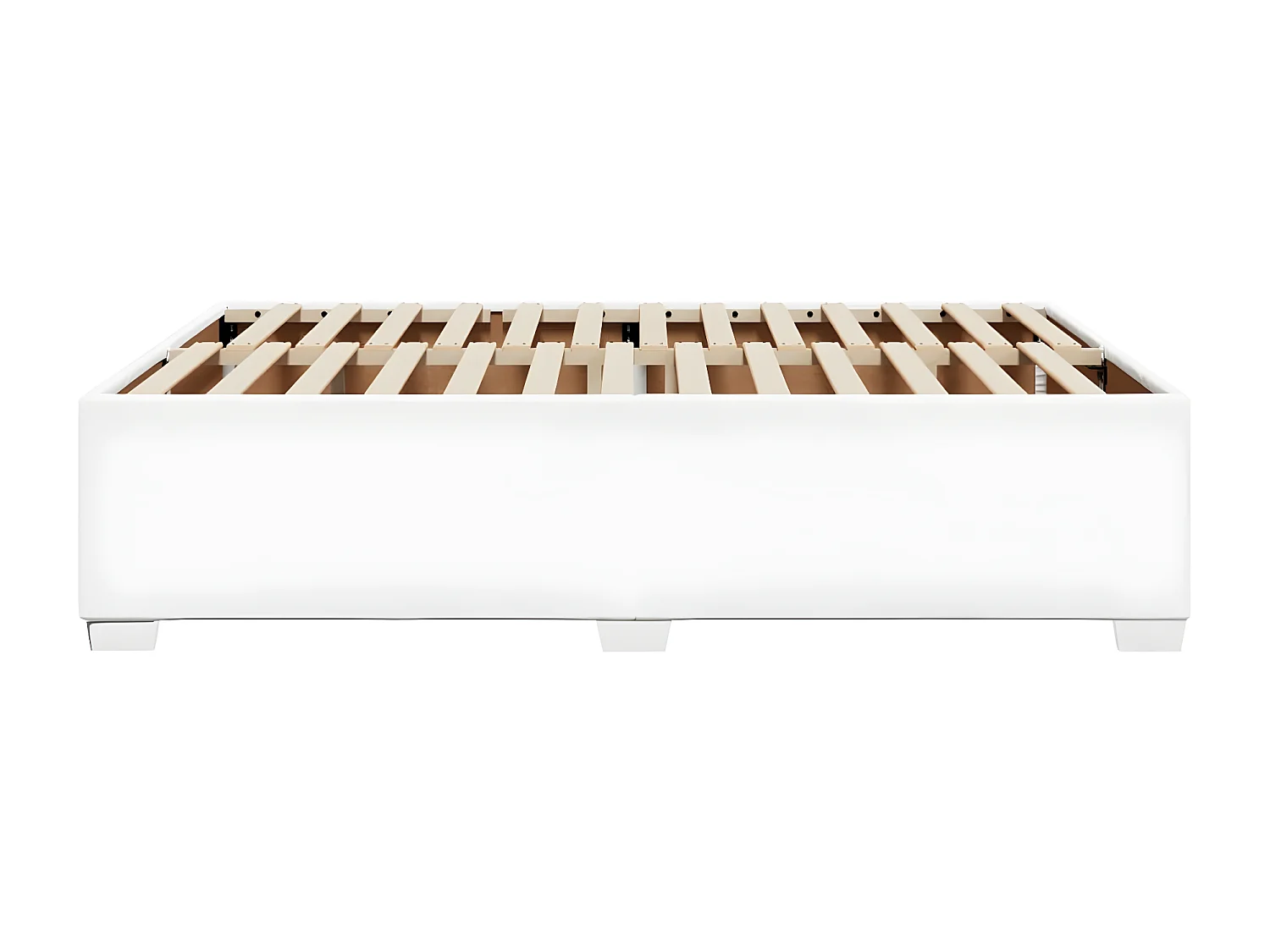 Estructura de cama de cuero sintético blanco 140x190 cm