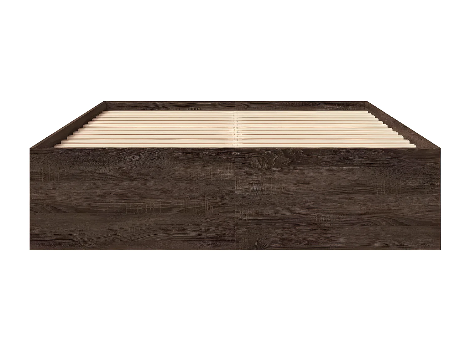 Estrutura de cama 140x190cm derivados madeira carvalho castanho