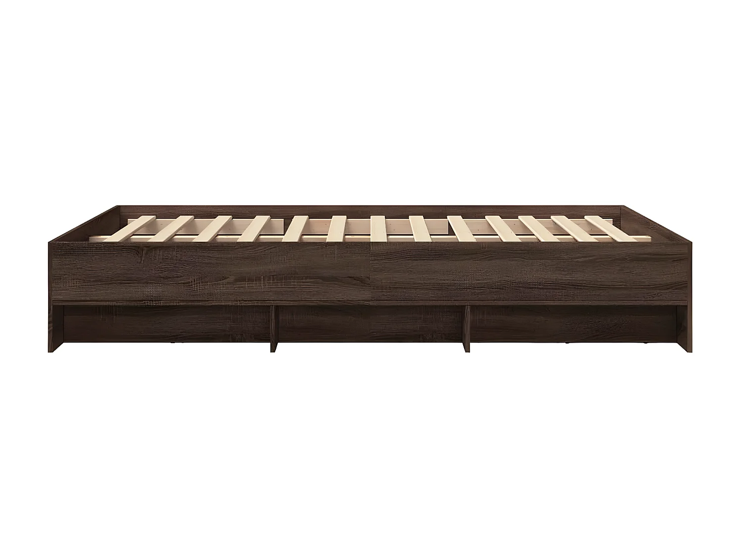 Estrutura de cama 140x190cm derivados madeira carvalho castanho