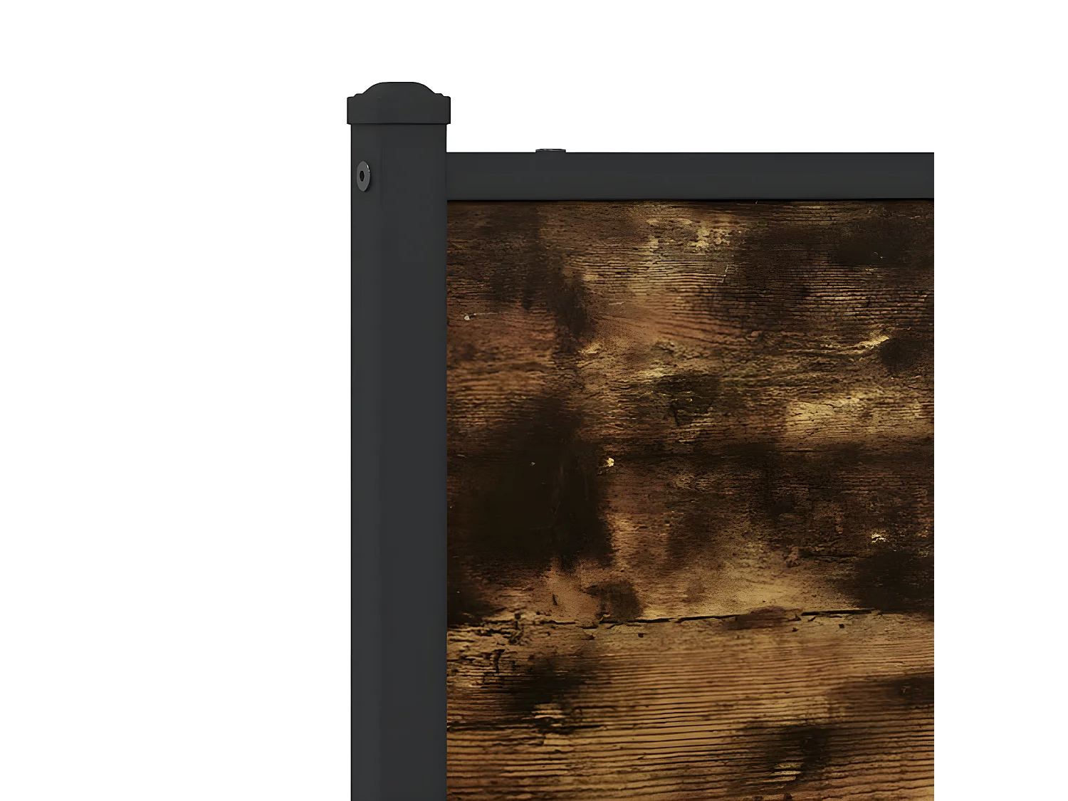 Cadre de lit en métal avec tête de lit chêne fumé 90x200 cm