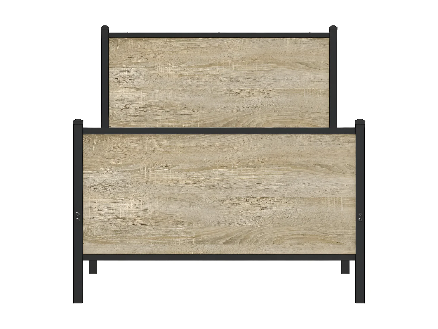 Cama con cabecero y pie de cama metal roble Sonoma 75x190 cm