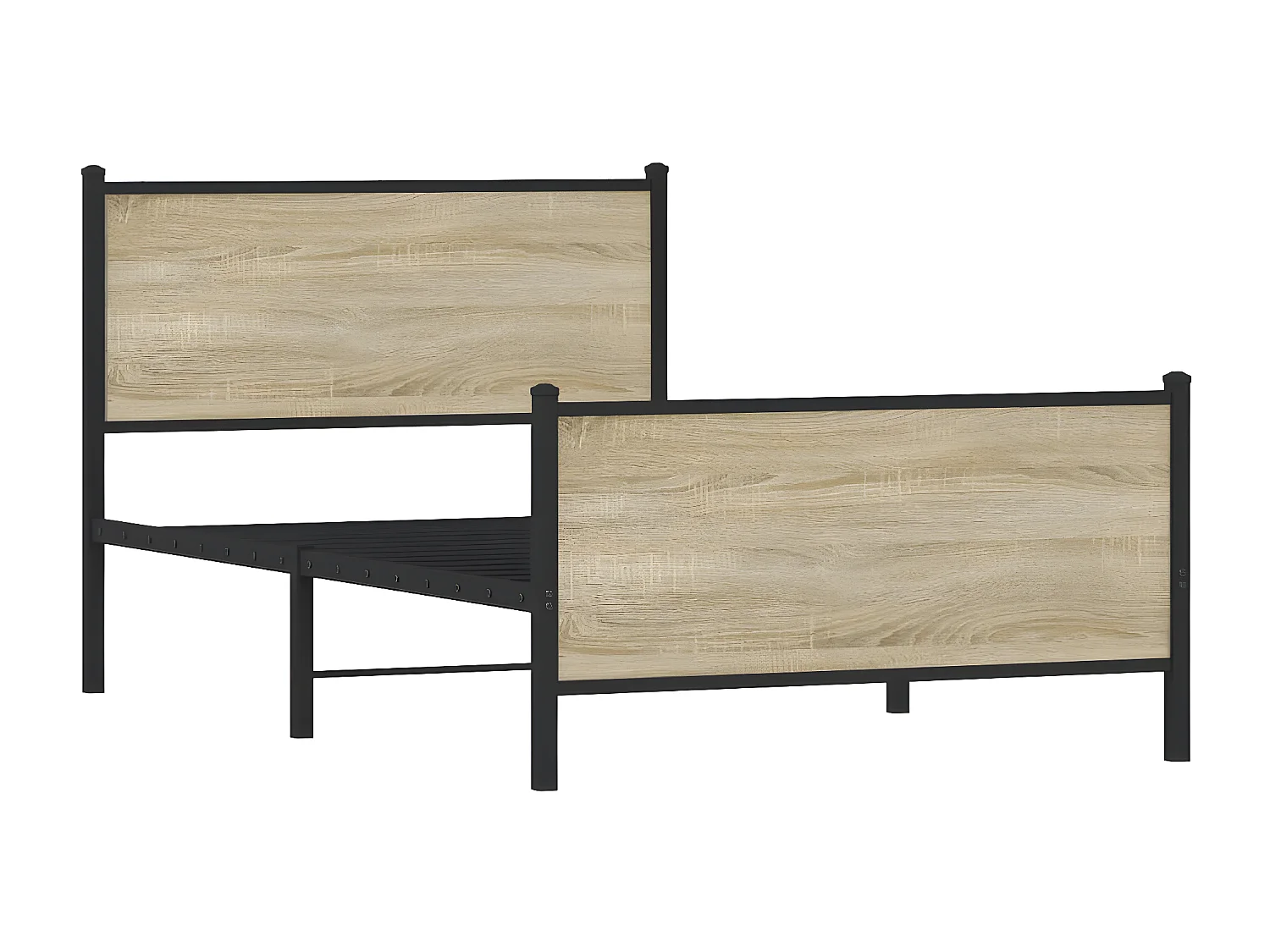 Cadre de lit métal avec tête de lit et pied de lit 100x200 cm