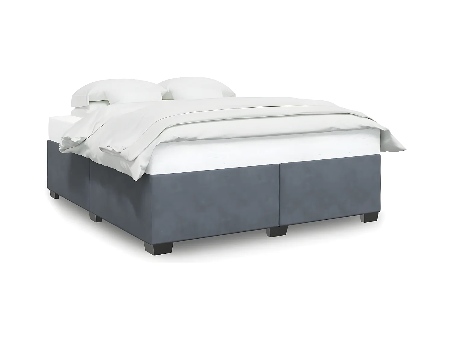Cadre de lit Gris foncé 180 x 200 cm Velours