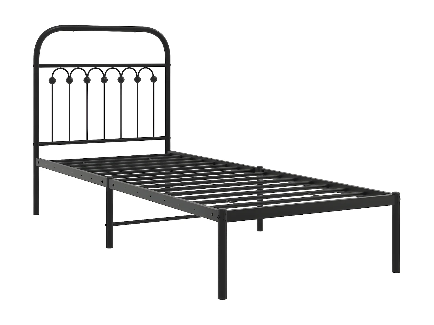 Estrutura de cama com cabeceira 80x200 cm metal preto
