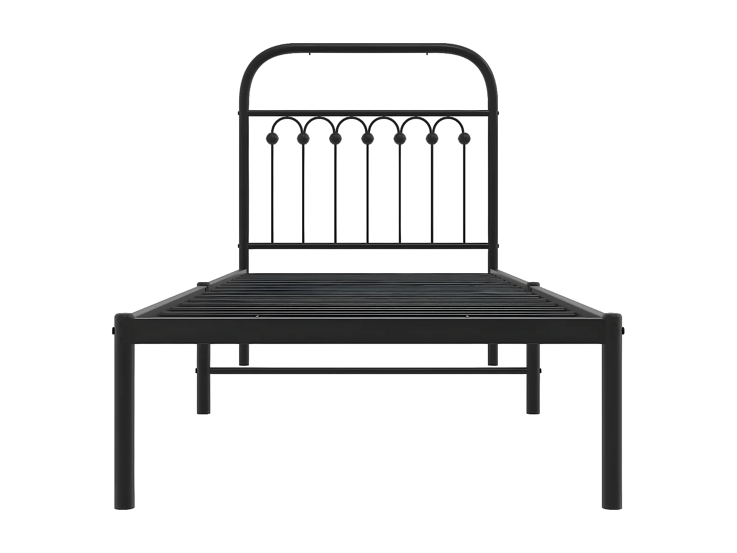 Estrutura de cama com cabeceira 80x200 cm metal preto