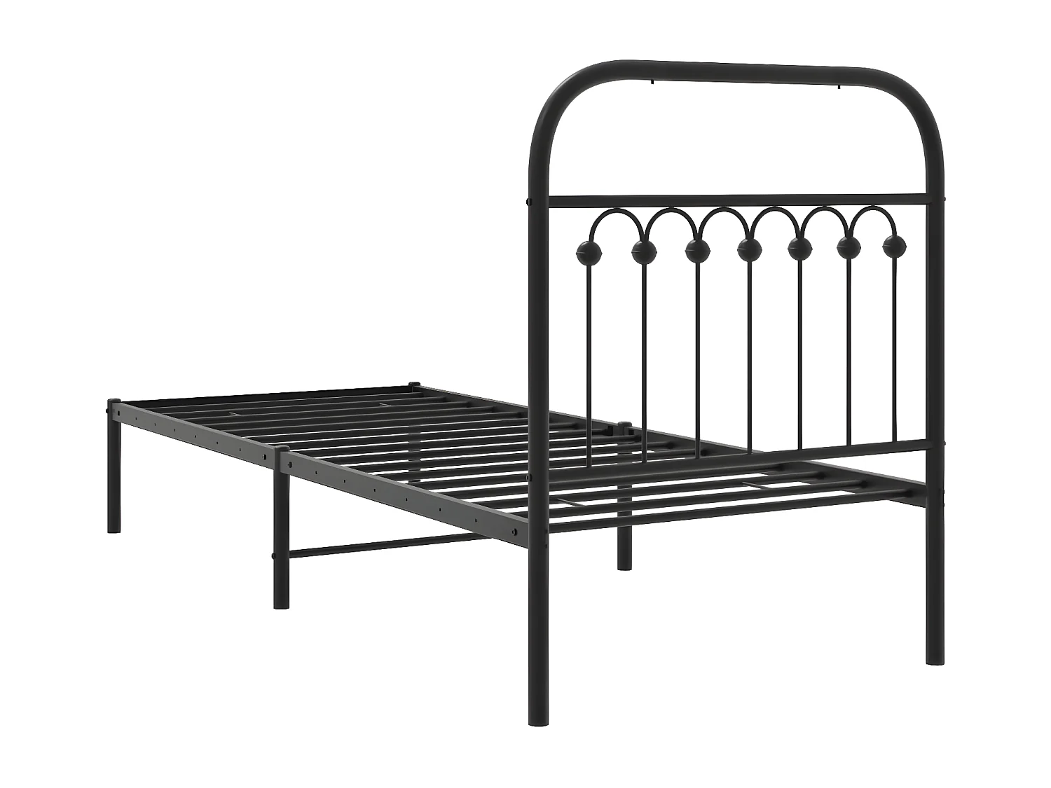 Estrutura de cama com cabeceira 80x200 cm metal preto