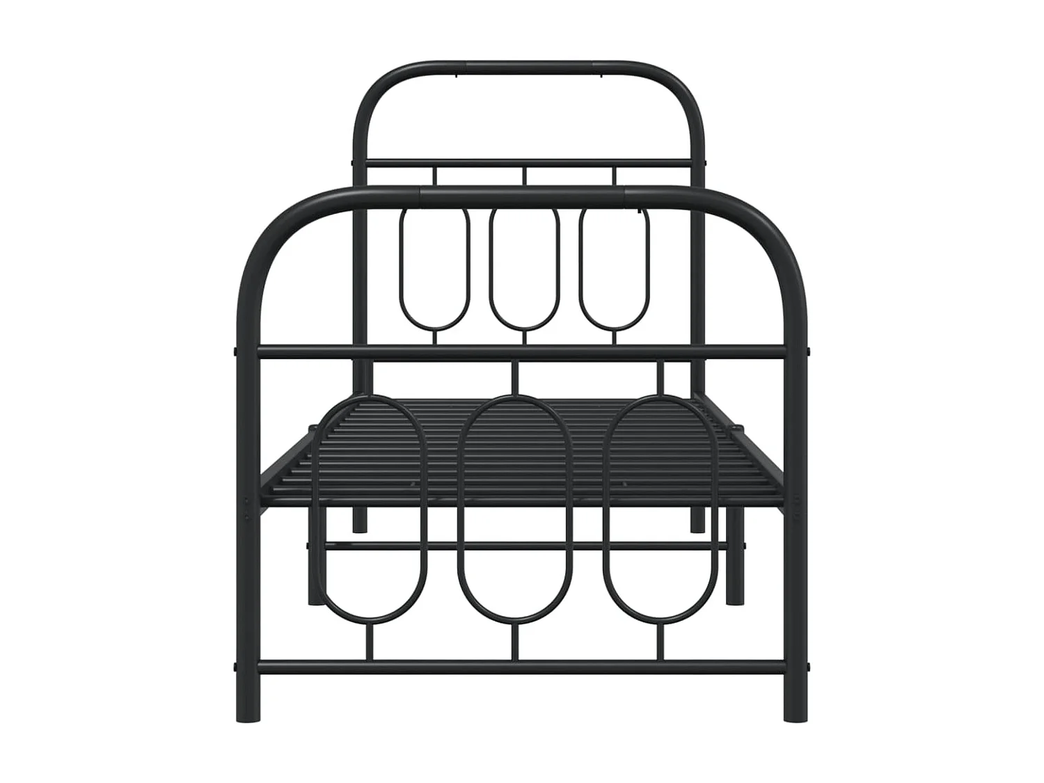 Estrutura de cama com cabeceira e pés 75x190 cm metal preto