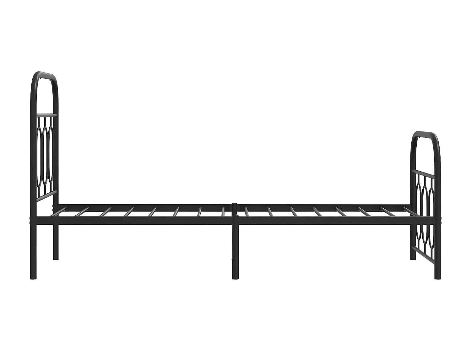 Estrutura de cama com cabeceira e pés 75x190 cm metal preto